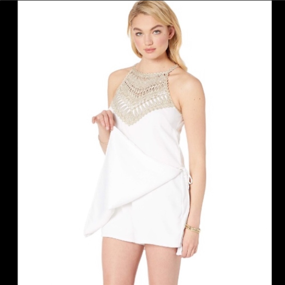 NWT Lilly Pulitzer White pearl romper size 0 - Picture 2 of 6